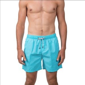 Vintage Summer Swimming Trunks -Turquoise